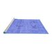 Sideview of Machine Washable Oriental Blue Industrial Rug, wshurb1618blu