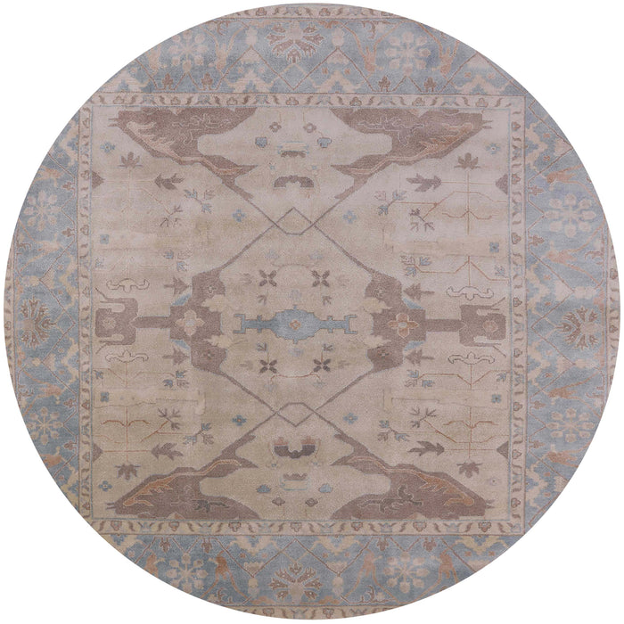 Round Machine Washable Industrial Modern Rosy Brown Pink Rug, wshurb1618