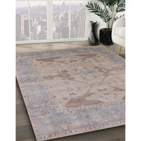 Mid-Century Modern Rosy Brown Pink Oriental Rug, urb1618