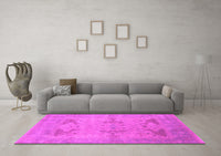 Machine Washable Oriental Pink Industrial Rug, wshurb1618pnk