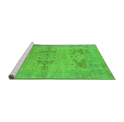 Sideview of Machine Washable Oriental Green Industrial Area Rugs, wshurb1618grn