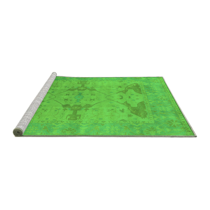 Sideview of Machine Washable Oriental Green Industrial Area Rugs, wshurb1618grn