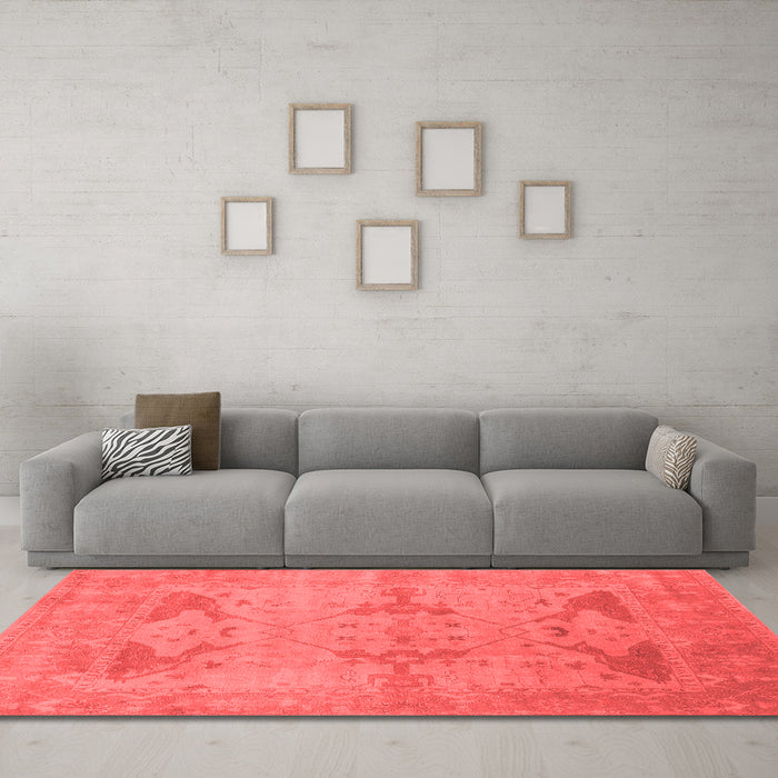 Industrial Red Washable Rugs