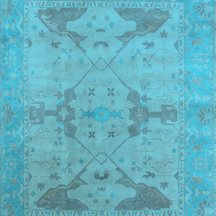 Machine Washable Oriental Light Blue Industrial Rug, wshurb1618lblu