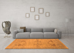 Machine Washable Oriental Orange Industrial Area Rugs in a Living Room, wshurb1618org