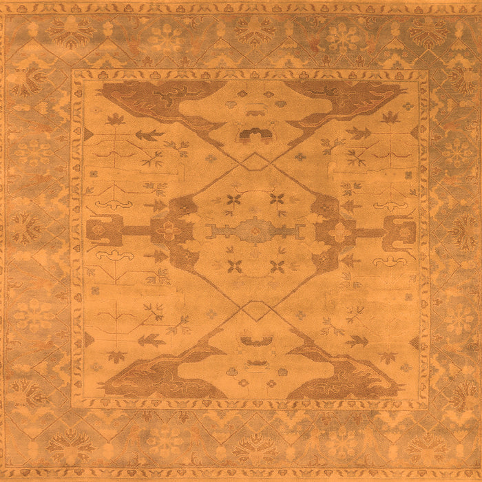 Square Machine Washable Oriental Orange Industrial Area Rugs, wshurb1618org