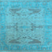 Square Oriental Light Blue Industrial Rug, urb1618lblu