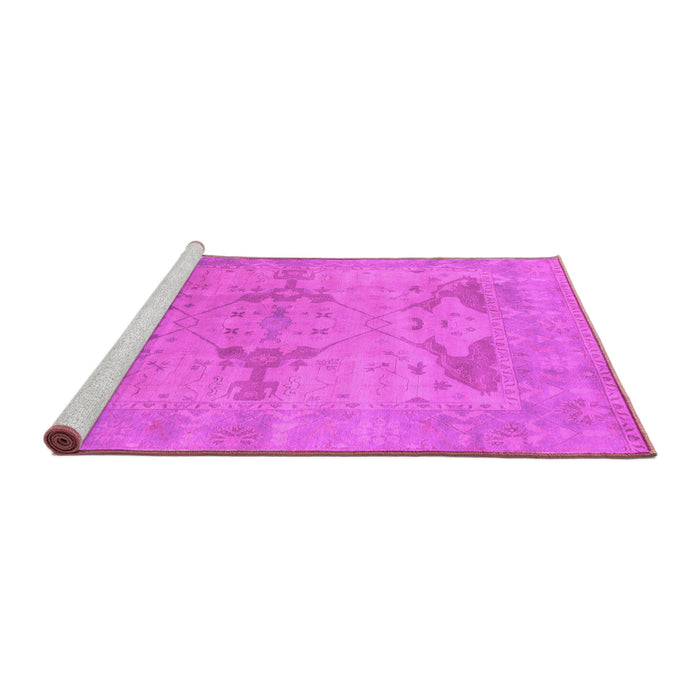 Sideview of Machine Washable Oriental Pink Industrial Rug, wshurb1618pnk