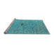 Sideview of Machine Washable Oriental Light Blue Industrial Rug, wshurb1619lblu