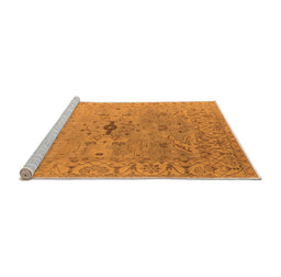 Sideview of Machine Washable Oriental Orange Industrial Area Rugs, wshurb1619org