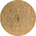 Round Oriental Brown Industrial Rug, urb1619brn