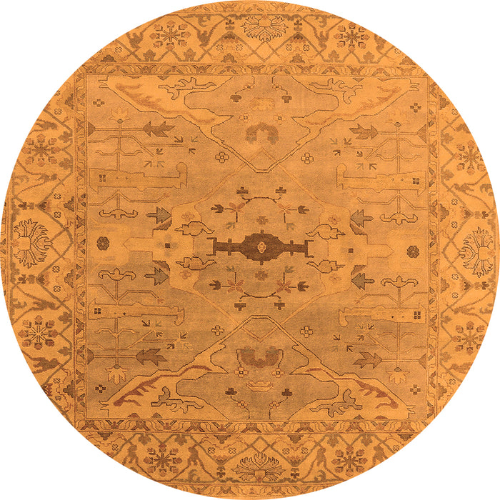 Round Oriental Orange Industrial Rug, urb1619org