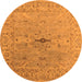 Round Oriental Orange Industrial Rug, urb1619org