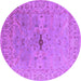 Round Oriental Purple Industrial Rug, urb1619pur