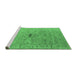 Sideview of Machine Washable Oriental Emerald Green Industrial Area Rugs, wshurb1619emgrn