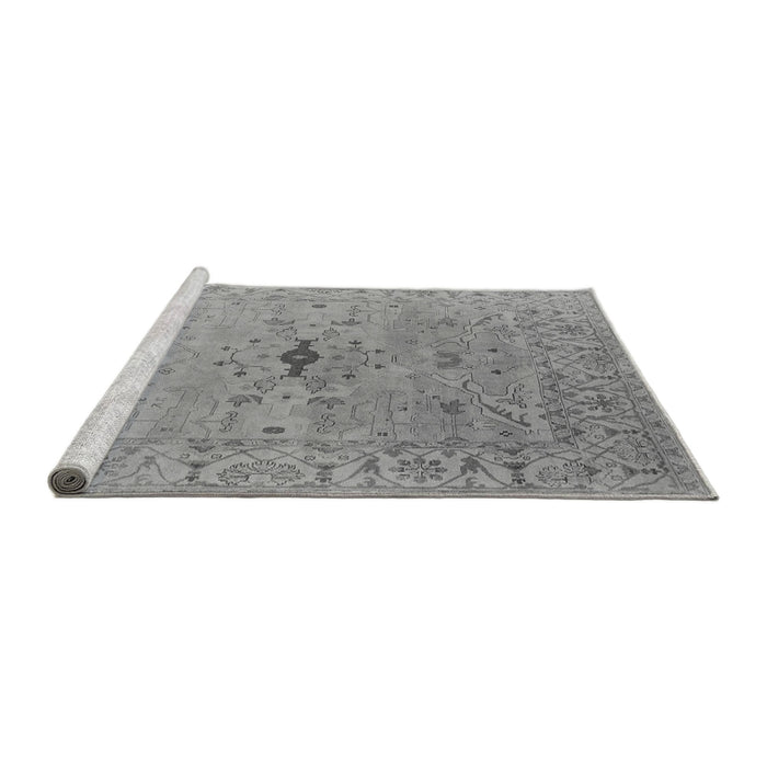 Sideview of Machine Washable Oriental Gray Industrial Rug, wshurb1619gry