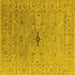 Square Machine Washable Oriental Yellow Industrial Rug, wshurb1619yw