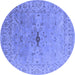 Round Oriental Blue Industrial Rug, urb1619blu