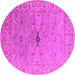 Round Oriental Pink Industrial Rug, urb1619pnk