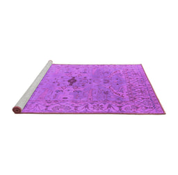 Sideview of Machine Washable Oriental Purple Industrial Area Rugs, wshurb1619pur