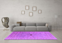 Machine Washable Oriental Purple Industrial Rug, wshurb1619pur