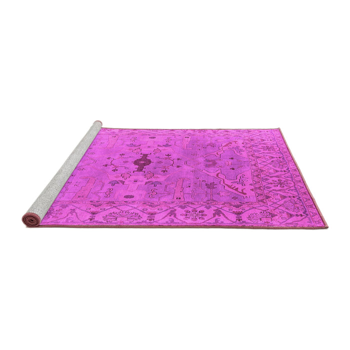 Sideview of Machine Washable Oriental Pink Industrial Rug, wshurb1619pnk