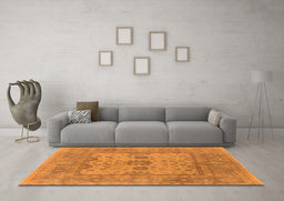 Machine Washable Oriental Orange Industrial Area Rugs in a Living Room, wshurb1620org