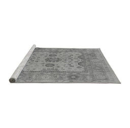 Sideview of Machine Washable Oriental Gray Industrial Rug, wshurb1620gry