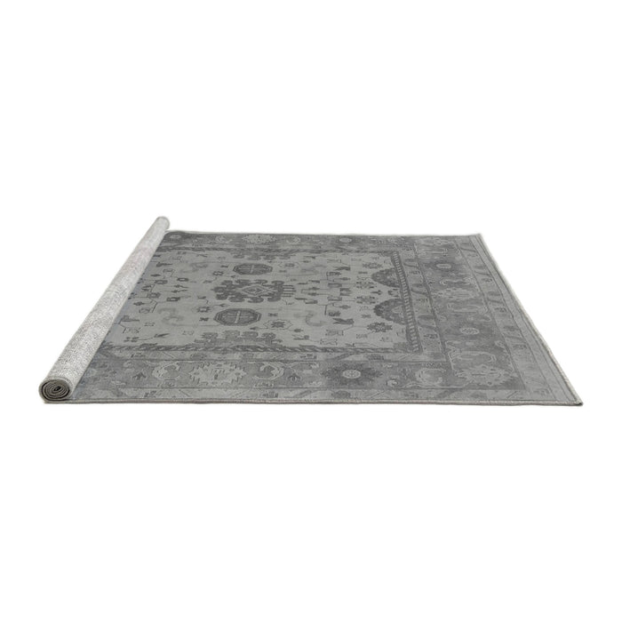Sideview of Machine Washable Oriental Gray Industrial Rug, wshurb1620gry