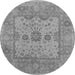 Round Oriental Gray Industrial Rug, urb1620gry