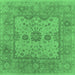 Square Machine Washable Oriental Emerald Green Industrial Area Rugs, wshurb1620emgrn