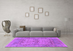 Machine Washable Oriental Purple Industrial Area Rugs in a Living Room, wshurb1620pur