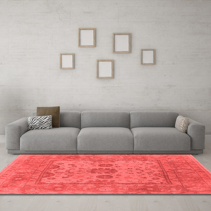 Industrial Red Washable Rugs