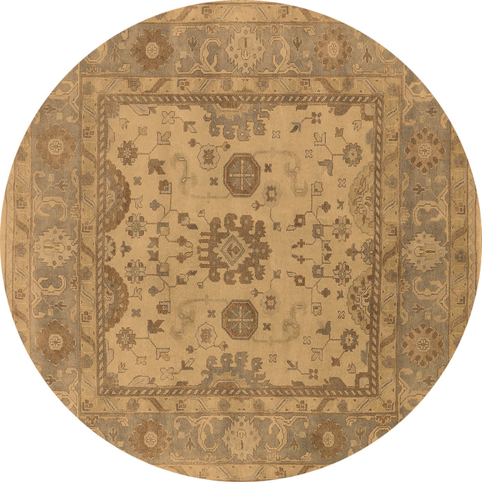 Round Oriental Brown Industrial Rug, urb1620brn