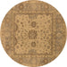 Round Oriental Brown Industrial Rug, urb1620brn