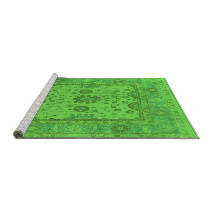 Sideview of Machine Washable Oriental Green Industrial Area Rugs, wshurb1620grn