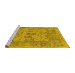Sideview of Machine Washable Oriental Yellow Industrial Rug, wshurb1620yw
