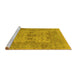 Sideview of Machine Washable Oriental Yellow Industrial Rug, wshurb1620yw