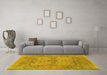 Machine Washable Oriental Yellow Industrial Rug in a Living Room, wshurb1620yw