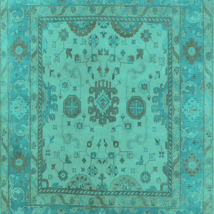 Machine Washable Oriental Turquoise Industrial Area Rugs, wshurb1620turq