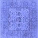 Square Machine Washable Oriental Blue Industrial Rug, wshurb1620blu
