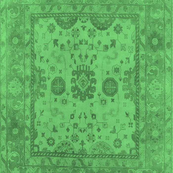 Machine Washable Oriental Emerald Green Industrial Area Rugs, wshurb1620emgrn
