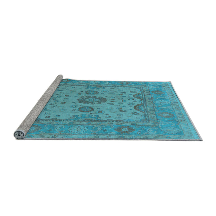 Sideview of Machine Washable Oriental Light Blue Industrial Rug, wshurb1620lblu