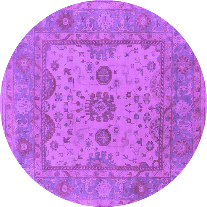 Round Oriental Purple Industrial Rug, urb1620pur