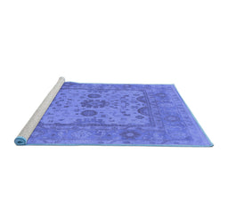 Sideview of Machine Washable Oriental Blue Industrial Rug, wshurb1620blu