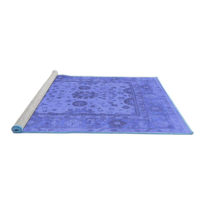 Sideview of Machine Washable Oriental Blue Industrial Rug, wshurb1620blu