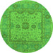 Round Oriental Green Industrial Rug, urb1620grn