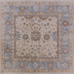 Square Mid-Century Modern Rose Purple Oriental Rug, urb1620