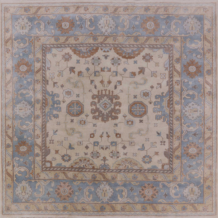 Square Mid-Century Modern Rose Purple Oriental Rug, urb1620