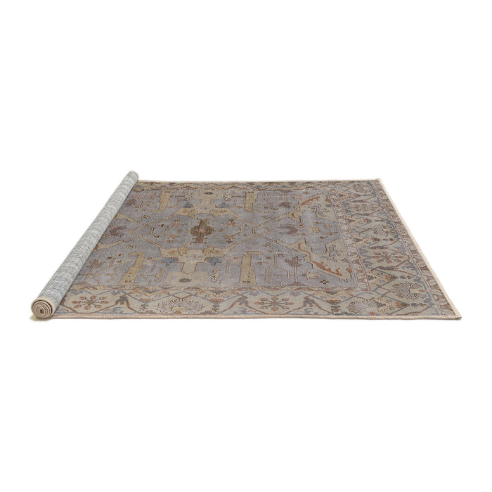 Sideview of Machine Washable Industrial Modern Dark Almond Brown Rug, wshurb1621